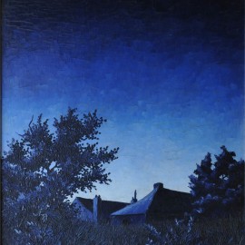 Crépuscule bleu: Huile sur toile, 95X67
