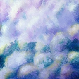 Nuages de Lumière, Huile sur toile 100X80 La ferme aux Volets clos (Lugny)